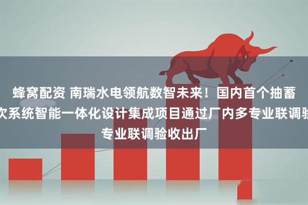 蜂窝配资 南瑞水电领航数智未来！国内首个抽蓄电站二次系统智能一体化设计集成项目通过厂内多专业联调验收出厂