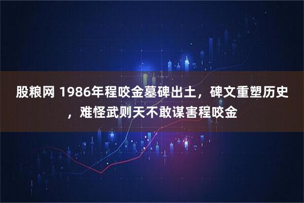 股粮网 1986年程咬金墓碑出土，碑文重塑历史，难怪武则天不敢谋害程咬金
